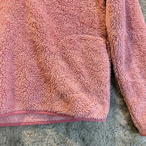 Crewcuts Pink Plush Fleece Sherpa Jacket Pullover Quarter Snap XL 12 14 - Picture 5 of 13